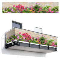 BRISE-VUE POUR BALCON Fleurs - Plantes - Feuilles - Pierres 500x100 cm