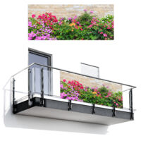 BRISE-VUE POUR BALCON Fleurs - Plantes - Feuilles - Pierres 300x130 cm