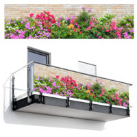 BRISE-VUE POUR BALCON Fleurs - Plantes - Feuilles - Pierres 300x75 cm