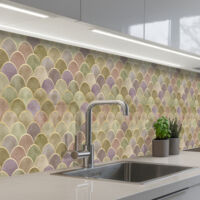 REVETEMENT MURAL DE CUISINE, CRÉDENCE DE CUISINE Doux - Doré - Coloré 400x60
