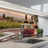REVETEMENT MURAL DE CUISINE, CRÉDENCE DE CUISINE Vin - Verres - Raisins - Vignoble 80x60