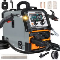 Soudeur 3 en 1 120A IGBTPoste a souder MIG fil fourre, MMA et Lift TIG, avec ecran numerique, anti-collase, hot start, ventilation 360°pour usage intensif