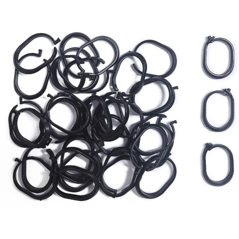 36 Pièces Crochets Rideaux Pergola, Noir Plastique Antirouille à Glissement Fluide, Crochets Invisibles Rideaux pour Moustiquaire, Circulaire, Modern Shade (1/5)
