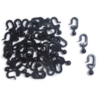 36 Pièces Crochets Rideaux Pergola, Noir Plastique Antirouille à Glissement Fluide, Crochets Invisibles Rideaux pour Moustiquaire, Modern Shade