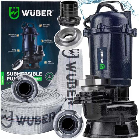 Wuber Pompa Trituratore Per Acque Pulite E Sporche Per Fossa Settica 2500W 18000 Litri Ora Con Tubo Da 2 Pollici 30m