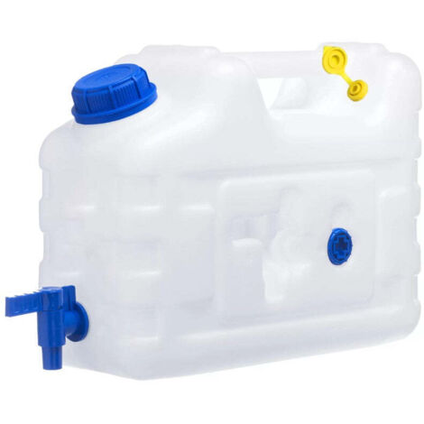 AquaSafe Bidone D'Acqua In Plastica Jerrycan 20L Con Rubinetto HDPE Certificato PZH - Per Contatto Alimentare Sicuro