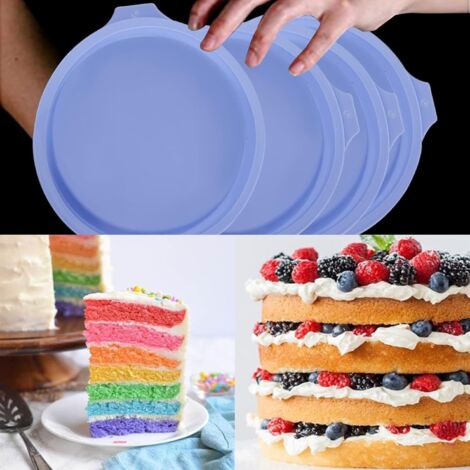 Moule à Gâteau Rond En Silicone 20cm SEABABOO - Antiadhésif Pour Brownie, Tarte Et Pâtisseries - Flexible Et Réutilisable