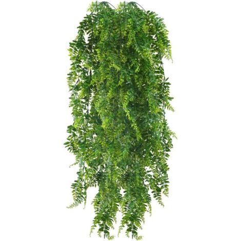 Lot de 2 plantes artificielles suspendues longues fougères persanes Plantes artificielles en plastique Plantes artificielles Lierre Grandes plantes vertes pour l'intérieur et l'extérieur (1/5)