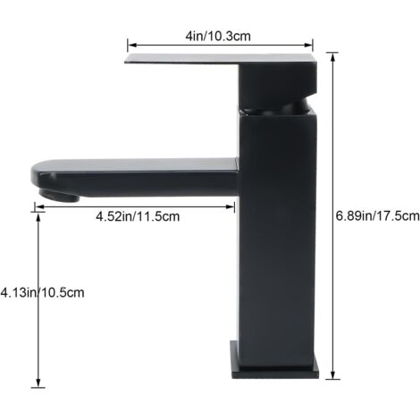 Robinet Salle De Bain Noir Mat Acier Inoxydable - Mitigeur Lavabo Cascade Haut Avec Contrôle Eau Chaude Froide