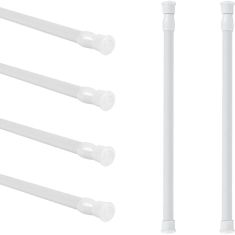 Tringle Rideau Sans Percage Extensible 6 Pièces - Barre de Douche Extensible pour Suspendre Rideau et Armoire (30-50 cm)
