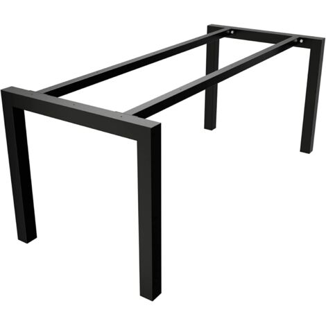 Pied de Table Métal, Robuste Pieds de Table en Acier, Cadre Moderne Pieds de Bureau avec Vis et Protecteurs de Sol pour Industriel Bureau, Salon, Salle à Manger, 180 x 70 x 72cm – Noir (1/5)