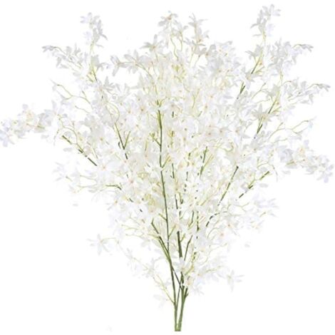 3pcs Fleurs Artificielles Cerisier Blanc 115CM Sakura Bouquet de Fleur en Soie Fausse Fleur Sakura Deco pour Vase Maison Table Jardin Arrangement de Fleur