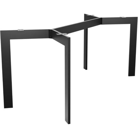 Pieds de table en métal robuste - Patins de table noirs et vis - Protection du sol - Cadre de table durable pour table basse moderne, table à manger, salon - 120 x 70 x 72 cm 0004-TL-BRX (1/5)