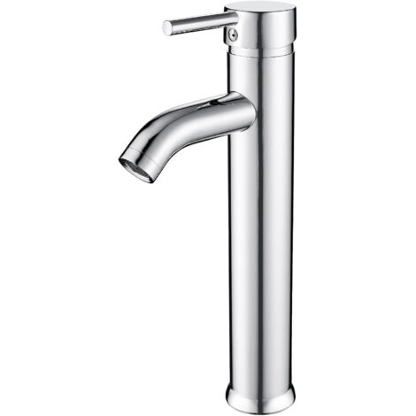 kisimixer Robinet Salle Bain Haut, Monocommande Mitigeur Lavabo Robinet pour Vasque, Chaude et Froide Réglable de Mitigeur Vasque Salle de Bain, Chromé (1/5)