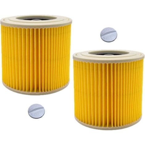 Filtre à Cartouche, Lot De 2 Filtre Aspirateur Karcher, Pour Kärcher WD3 Premium, WD2, WD3, WD3P, MV2, MV3 - Filtre WD3 - Filtre De Rechange Pour Aspirateur Kärcher 6.414-552.0/64145520