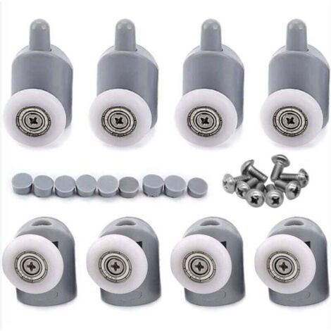8 Pcs 23mm Galet Rouleau Roulette Roue pour Porte de Douche, Roulettes Coulissantes Porte Salle de Bain (1/5)
