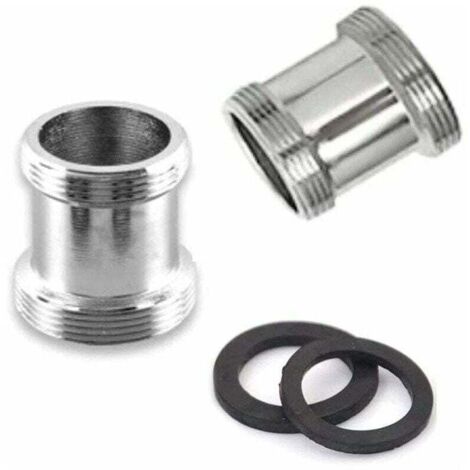 Lot de 2 adaptateurs de robinet en laiton, 22 mm NPT male vers male, connecteur aérateur de robinet pour robinet d'évier, purificateur d'eau, aérateur (M18 - M22) (1/5)