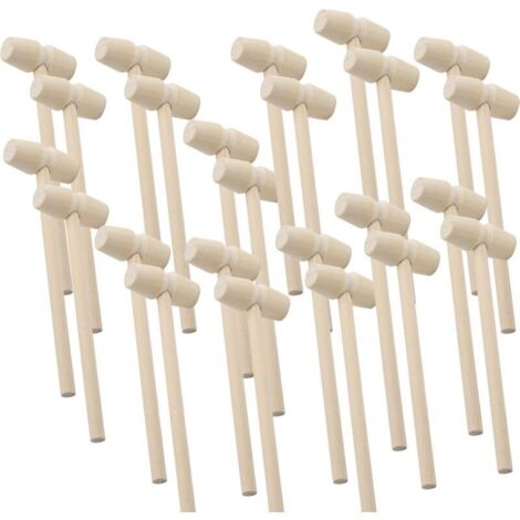 24 Pièces Mini Marteau en Bois Crabe Homard Maillets Martelant Enfants Jouet Fruits de mer Coquille Fissure Marteau pour Le Chocolat Artisanat Faisant Outil