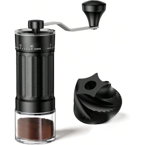 Mini moulin à café – 40 réglages de mouture, moulin manuel portable, capacité de 30 g, moulin conique, convient pour l'espresso, le café filtre et la cafetière à piston, 16,5 x 16 x 5,7 cm (1/5)