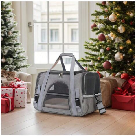 Cage de transport souple pour animaux de compagnie, adaptée aux chats, chiens et chiots de petite et moyenne taille pesant jusqu'à 9 kg. Conforme aux réglementations du transport aérien, 40,6 x 26,4 x (1/5)