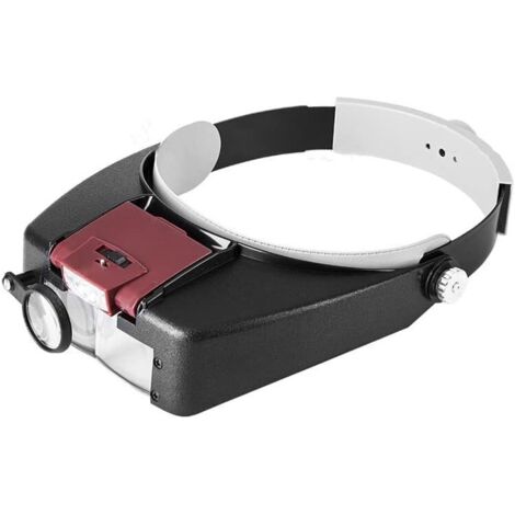 LED-Headset-Lupe für Juweliere (1,5x, 3x, 6,4x, 8,3x) – Beleuchtete, blendfreie Lupe – Präzisionswerkzeug für Uhrenreparaturen, zum Ablesen und für Feinarbeiten – Rot (1/5)