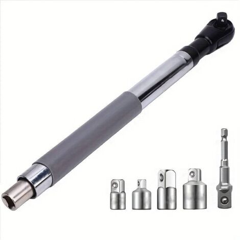 Akku-Elektro-Ratschenschlüssel mit abnehmbarem Adapter – kompatibel mit 1/2", 1/4" und 3/8" Steckschlüsseln – Verlängerung für Kfz-Reparaturen und Schlagschrauber (1/5)