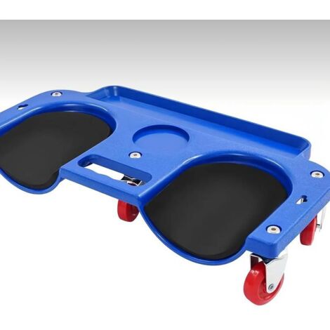 Robuste, rollbare Knieschoner mit 360°-Rollen und farbiger Werkzeugablage – ideal für Kfz-Reparatur- und Wartungswerkstätten, Handwerker und Heimwerker (Blau) (1/4)