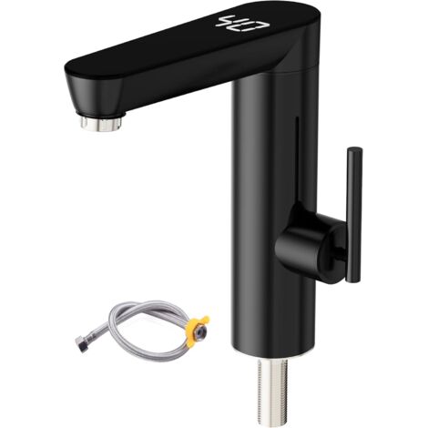Robinet mitigeur électrique avec affichage numérique, 220 V, 3000 W, acier inoxydable, avec bec pivotant à 120°. (1/5)