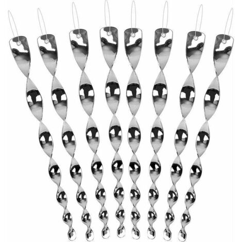 ALOVEZ Répulsif Oiseaux Effaroucheur Oiseaux Spirale Répulsif Réfléchissants Spirale Oiseaux Tiges Spiralées en Plastique épouvantail effaroucheur d'oiseaux Moderne pour Potager Ferme Jardin phe 8 Pc