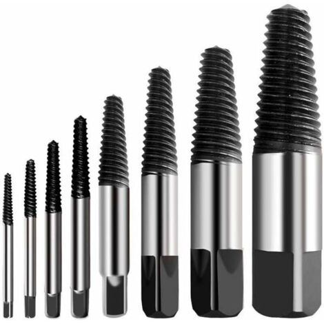 Extracteur de Vis Cassé Extracteur de Vis Multi-éclaté Kit Dureté en Acier Inoxydable Extracteur de Boulon de Vis Cassé Facile à Décoller Convient pour Enlever des Vis Endommagées (8pcs)