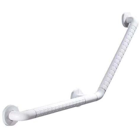 Barre d'appui de douche 135° Barre d'appui en acier inoxydable PVC 45cm pour toilettes pour personnes handicapées et âgées