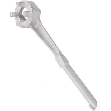Clé à tambour en alliage d'aluminium pour couvercles de conteneurs de 150 gallons avec deux extrémités prenant en charge les raccords hexagonaux de 3,8 cm et les raccords standard de 5,1 cm (1/5)