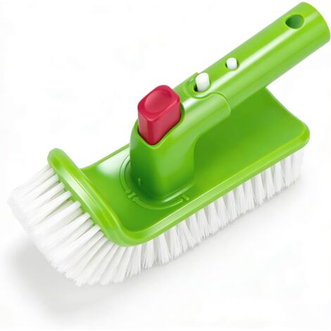 Brosse Piscine 19 cm avec Poignée Pliable 180°, Brosse Nettoyage Piscine 9 Rangées Poils Nylon, Clip EZ pour Manche Télescopique 3,2 cm, Brosse Fond Piscine Spa Jacuzzi Carrelage (1/5)