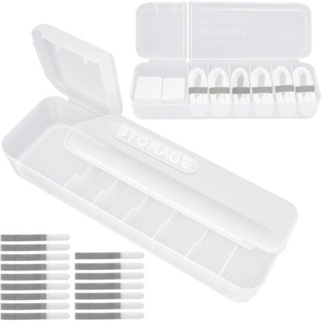 2Pcs Boîte de Rangement Câbles avec Couvercle, Protection Anti-Enchevêtrement des Câbles de Charge, avec 7 Compartiments et 16 Attaches de câble, pour Le Stockage de Bureau, Maison (1/5)