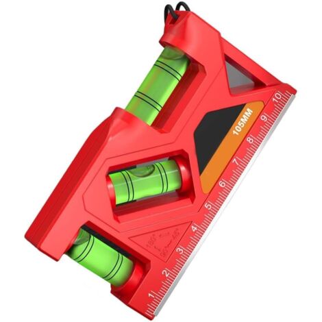 Niveleur à bulle magnétique 105/155/200 mm, en alliage d'aluminium portable pour niveau d'esprit avec rapporteur pour bricolage domestique et tâches d'ingénierie professionnelle (155 mm) (1/5)