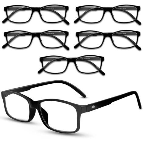 Lot de 6 Lunettes de Lecture Hommes Femme, Lunettes de Lecture Comfort Vision, anti lumiere bleue, Lecteurs stylés en forme carrée, Lunettes Loupe Monture Legere, +1.5, 2.0, 2.5