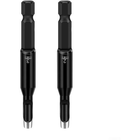 Lot de 2 poinçons électriques à tige hexagonale de 2 mm à 25 mm, outil de poinçonnage en acier à haute teneur en carbone pour ceinture en PVC, caoutchouc, carton et cuir (A) (1/5)