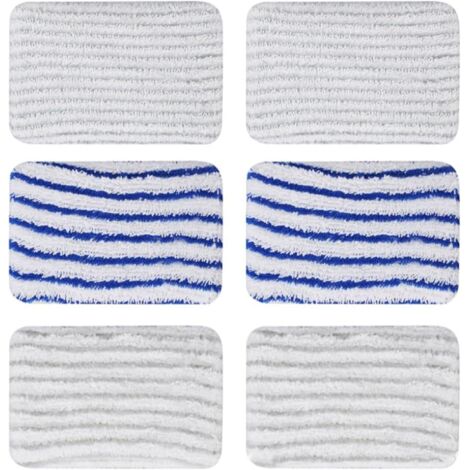 6 Piece Clean and Steam Wipe, Clean and Steam Accessories, Mop for Rowenta Clean & Steam ZR850002 ZR005801 ZR005804 (Grey and Blue) (1/5)