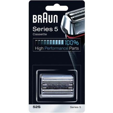 Braun 52S Argentée, Tête De Rasoir De Rechange, Pour Rasoir électrique Braun Series 5