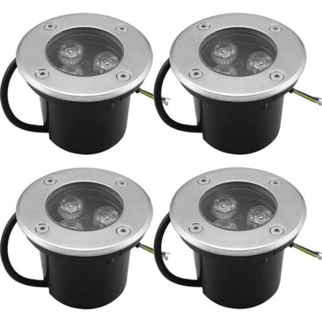 Lumières enterrées LED blanc chaud – Spot encastrable extérieur IP65 – 3W 85-265V – Lot de 4 pour jardins et allées - 4pack (1/5)