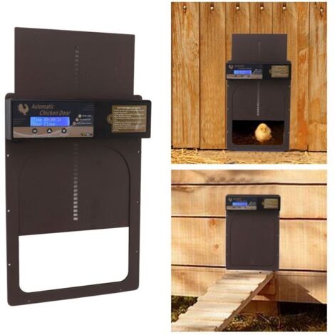 Porte automatique pour poulailler étanche IP45 – Aluminium – Programmable avec minuterie – Alimentation secteur 100-240V (1/5)