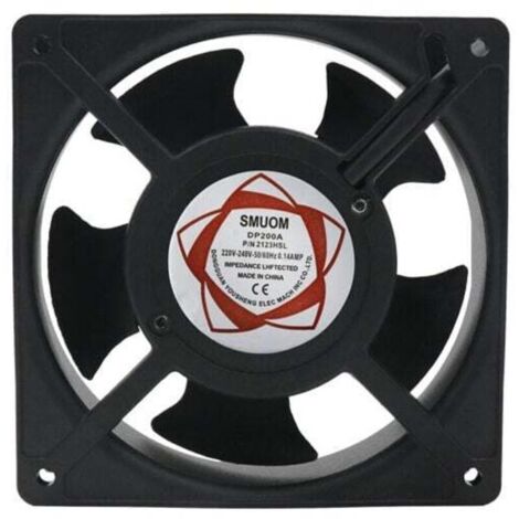 Ventilateur axial haute température 120 x 120 x 38 mm – Silencieux et enfichable – Optimise circulation air chaud – Compatible poêles et chaudières