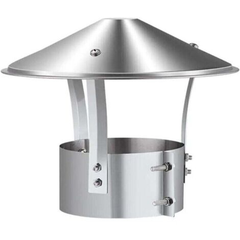 Chapeau de cheminée, échappement en acier inoxydable, tuyau d'échappement, cheminée extérieure (argent brillant)