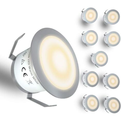 Lumière de pont à LED encastrée IP67 – Kit de 10 lampes enterrées pour escaliers et patios – 12V blanc chaud – Acier inoxydable 304 (1/5)