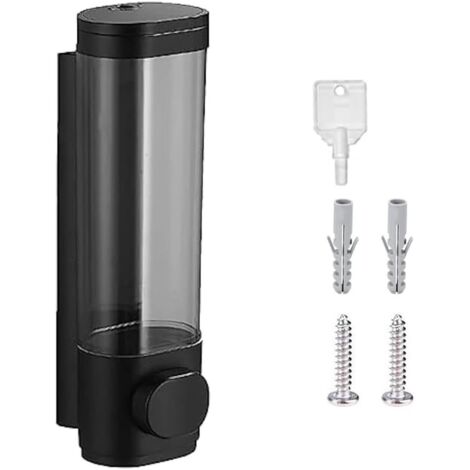 Distributeur de savon mural, flacon à pompe pour désinfectant pour les mains, flacon de recharge pour gel douche, shampooing et après-shampoing (1 chambre) (1/5)