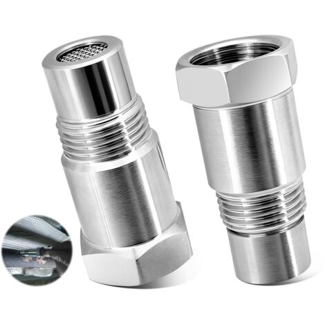 Adaptateur Rallonge de sonde lambda M18x1.5-2 pièces Adaptateur universel pour capteur d’oxygène avec tamis en acier, 45 mm, adaptée aux voitures, motos et échappements avec filetage O2 standard (1/5)