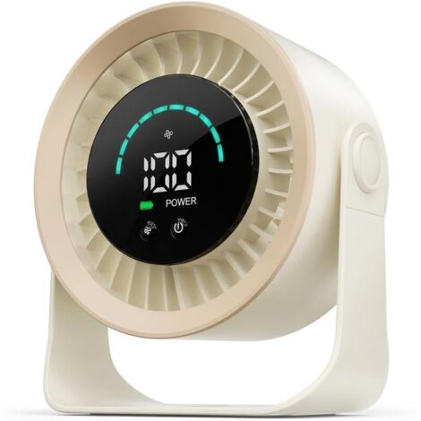 Mini Ventilateur de Bureau, Petit Ventilateur de Table Silencieux Rechargeable USB, Ventilateur de Réglable à 360° avec Affichage Numérique LED pour Chambre à Coucher, Bureau et Maison (1/5)