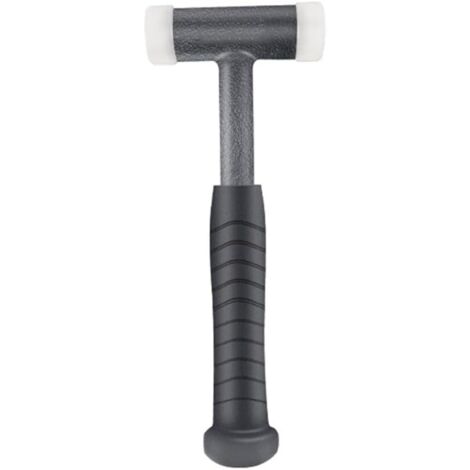 Marteau double en nylon avec manche en caoutchouc et noyau en acier pour travaux de bricolage et travail du bois (1/5)