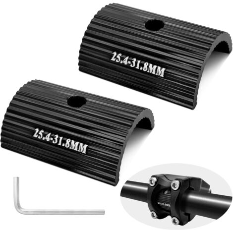 Lot de 2 adaptateurs de guidon de vélo Spacer 25,4 à 31,8 mm - Adaptateur de potence pour guidon de vélo avec diamètre de 25,4 mm sur guidon de VTT 31,8 mm - En aluminium - Pour vélo de course et VTT (1/5)