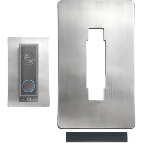 Panneau en acier inoxydable pour Eufy Video Doorbell E340 - Plaque murale adaptée pour sonnette vidéo Eufy E340, S330, 2K HD, C31, C30, support pour sonnette de porte d'entrée, couverture murale pour (1/5)